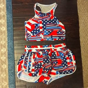 Fabletics USA Bra and Short Set M